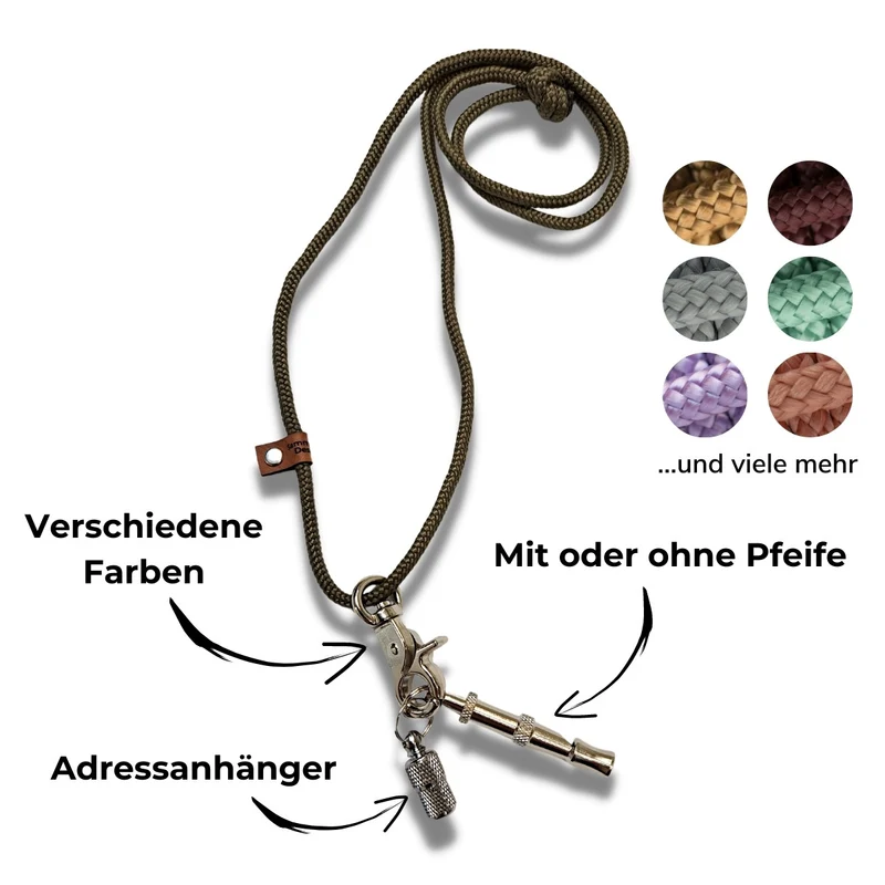 Hunde-Pfeifenkette | Einfarbige Seile