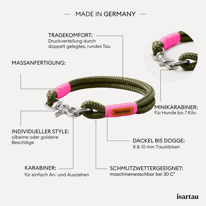 Festes Halsband Olive Grove NEONPINK