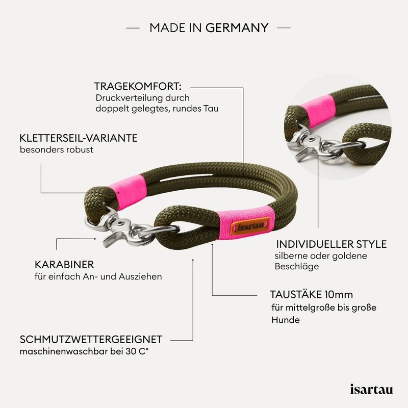 Festes Halsband Olive Grove NEONPINK