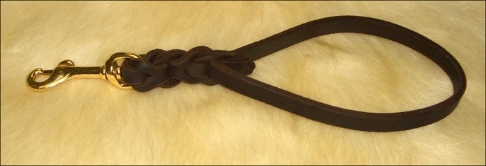 Bellepet Kurzführer aus Fettleder 35cm mit HS - Messing