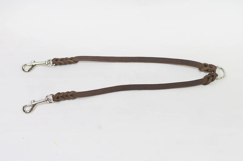 Bellepet 2-er Koppel aus Fettleder 40 cm - Chrom