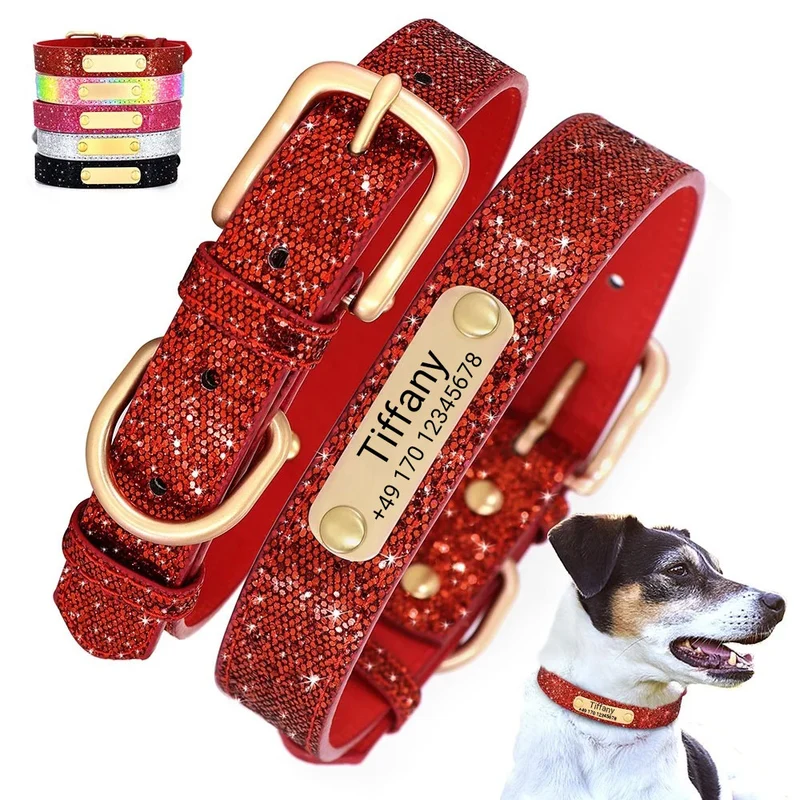 Hundehalsband "Tiffany" mit Namen und Telefon personalisiert. Lasergravur inklusive.