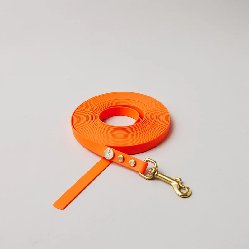 Schleppleine Biothane Neonorange, ohne Handschlaufe