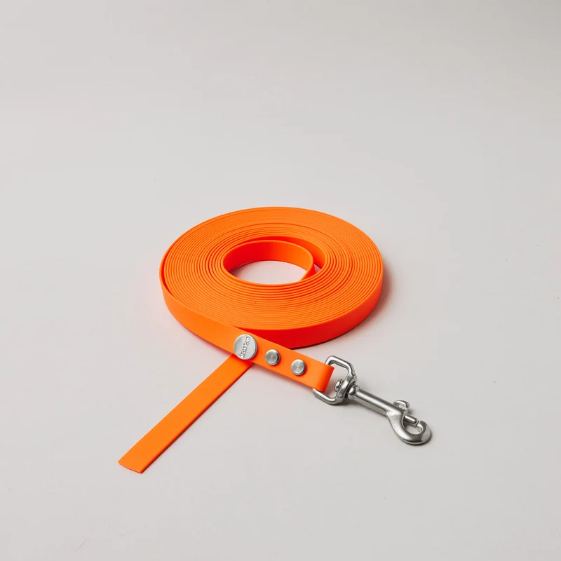 Schleppleine Biothane Neonorange, ohne Handschlaufe
