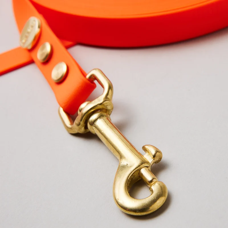 Schleppleine Biothane Neonorange, mit Handschlaufe