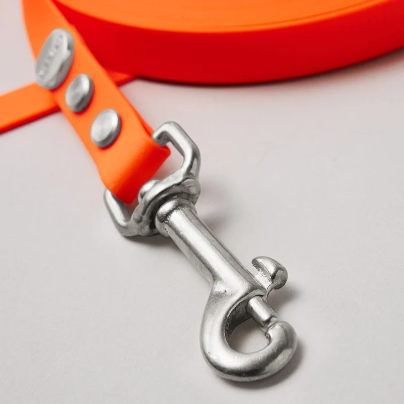 Schleppleine Biothane Neonorange, mit Handschlaufe
