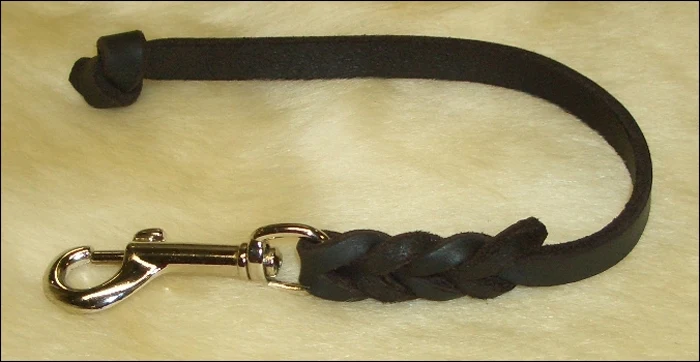 Bellepet Kurzführer aus Fettleder 30cm mit Knoten - Chrom