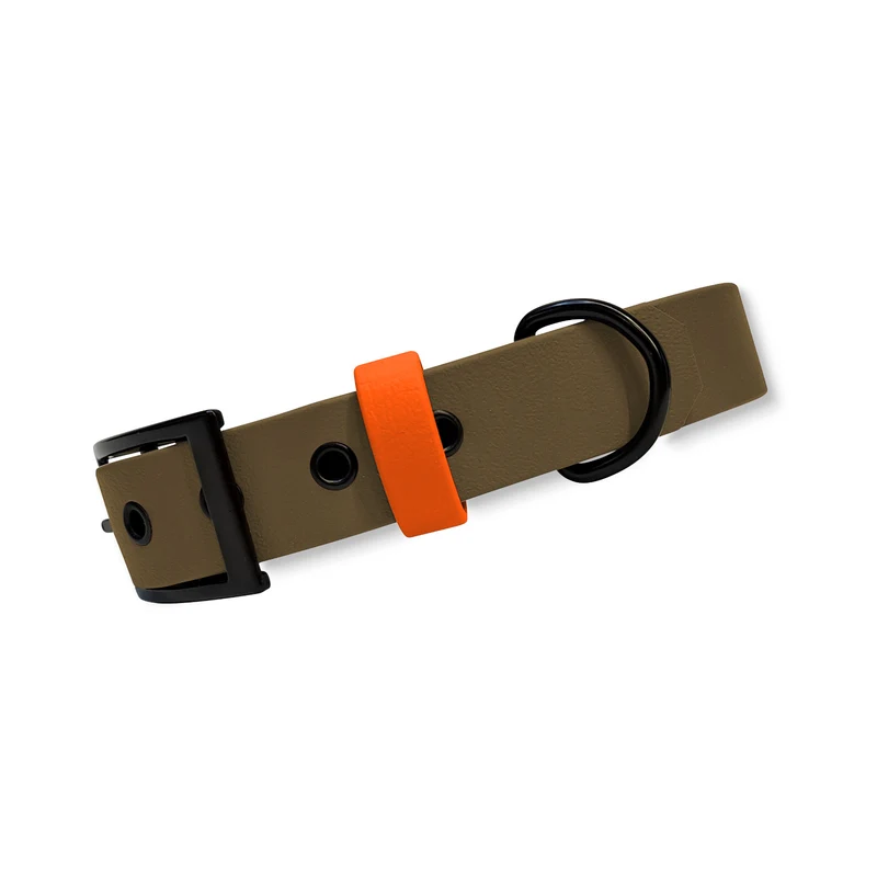 Halsband Biothane Sports *Olive x Neon-Orange*
