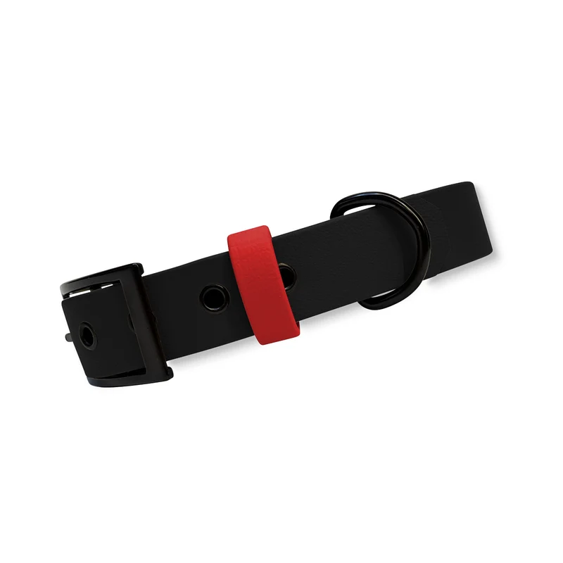 Halsband Biothane Sports *Schwarz-Rot*