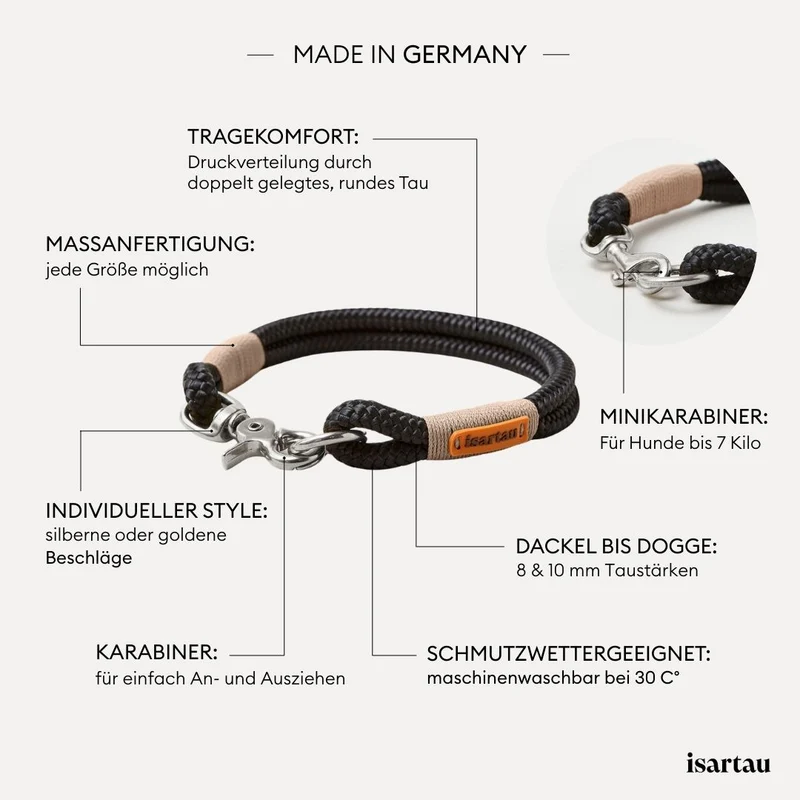 Festes Halsband Black Mamba BEIGE