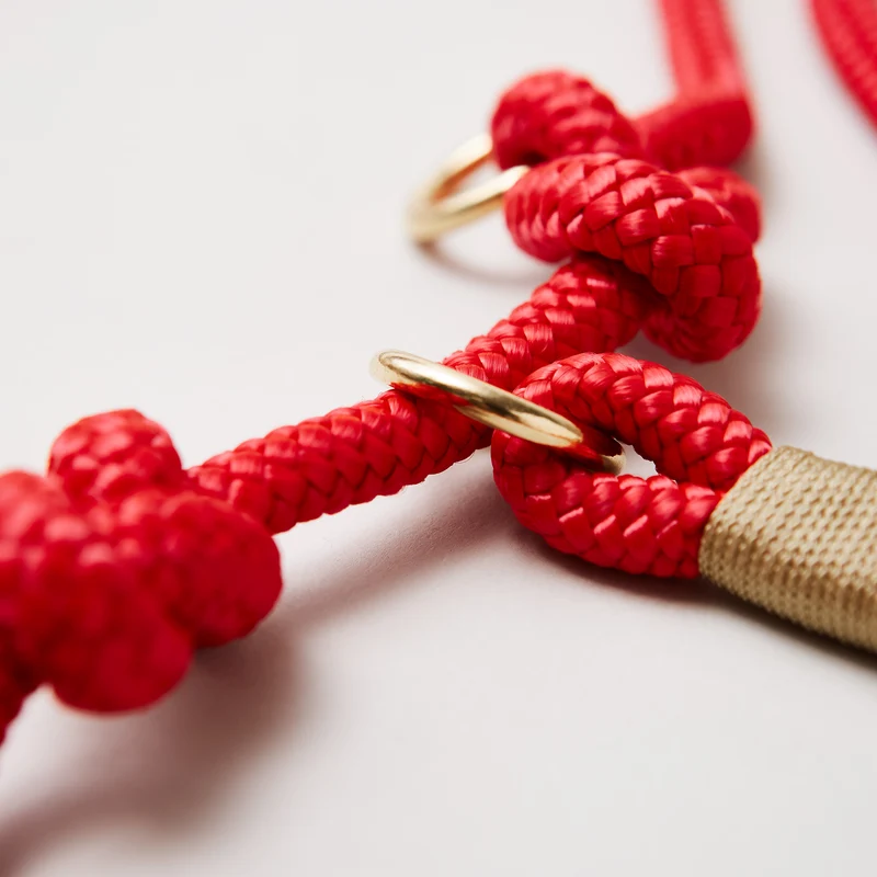 Tau-Retrieverleine Red Fairy GOLD, 190 cm (integrierte Halsung)