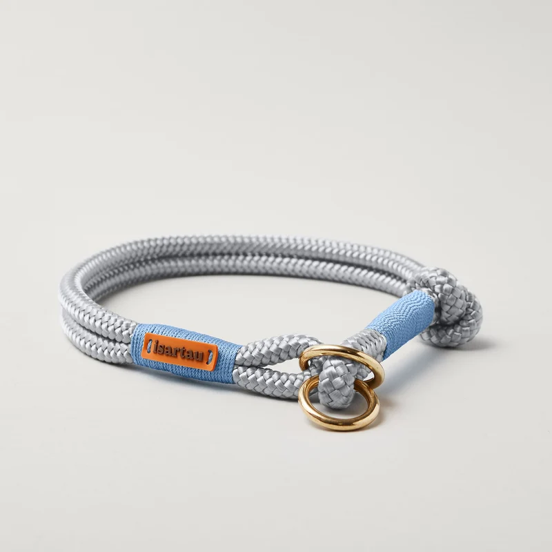 Zugstopp-Halsband Pebble Stone HELLBLAU