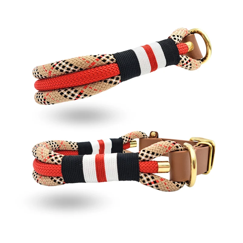 Tau-Halsband | Tartan-Rot-Braun