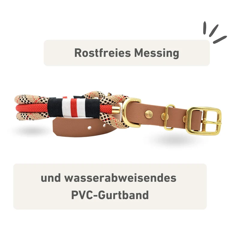 Tau-Halsband | Tartan-Rot-Braun