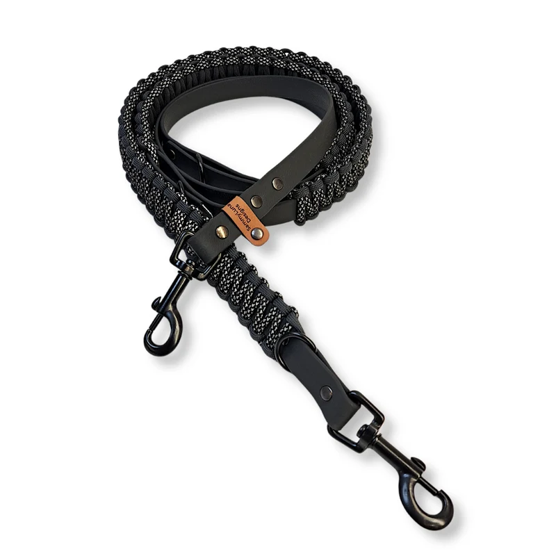 Leine mit Paracord | Anthrazit Reflektierend