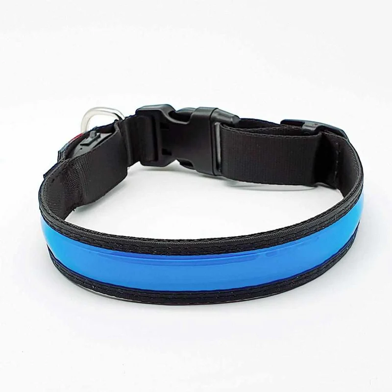LED Hundehalsband, Stabiles Nylon mit USB Anschluß