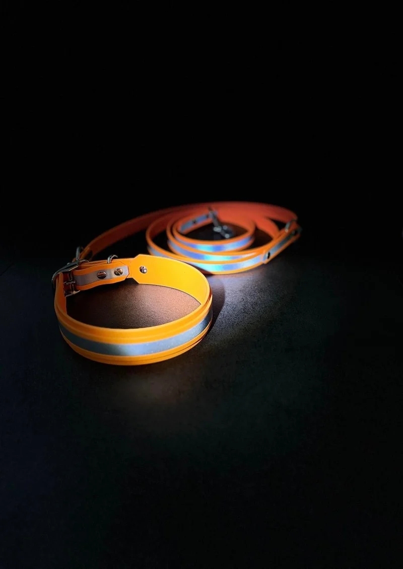 Reflektierendes BioThane® Hundehalsband Neon