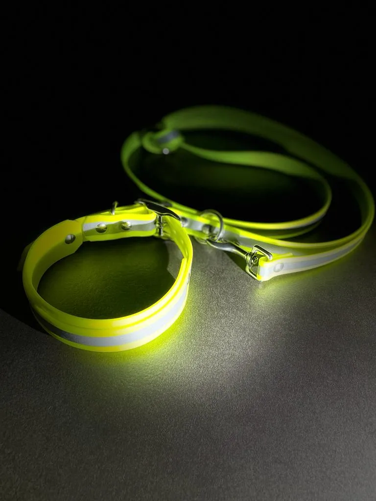 Reflektierendes BioThane® Hundehalsband Neon