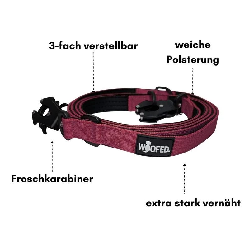 Nylon Tactical Führleine Bordeaux