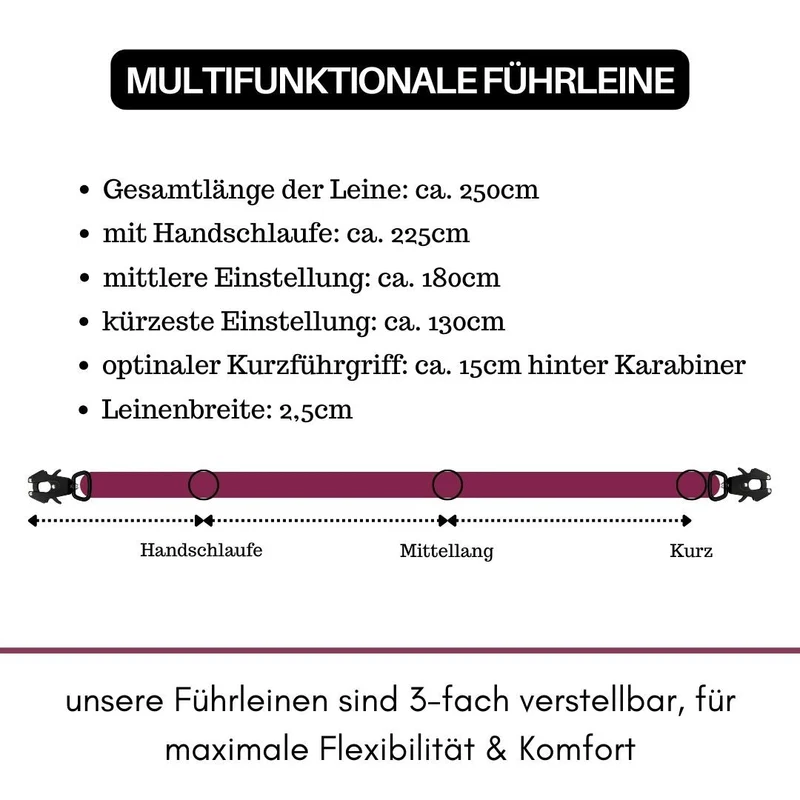 Nylon Tactical Führleine Bordeaux