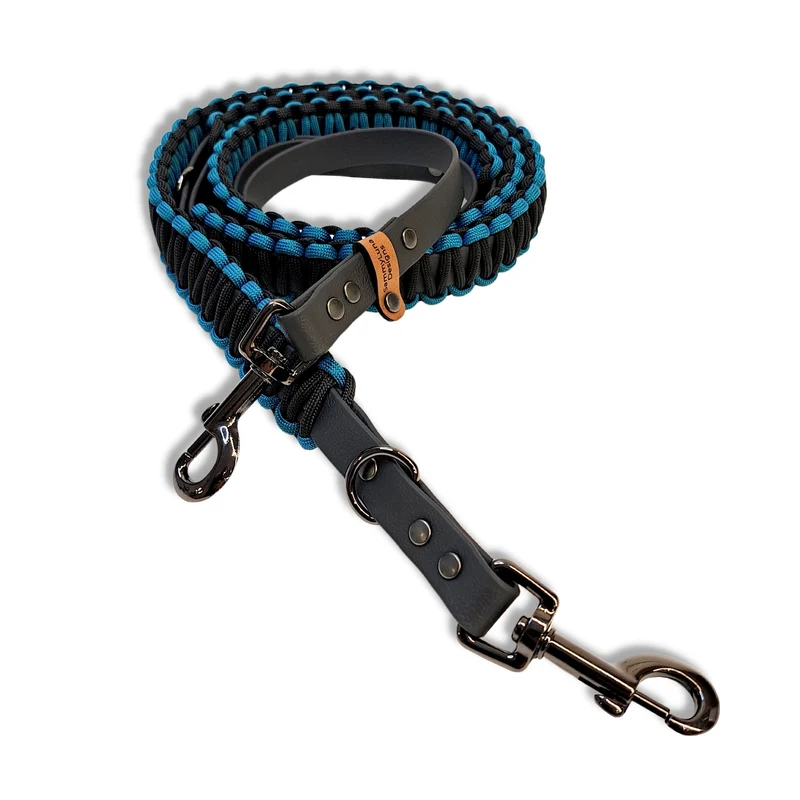Leine mit Paracord | Teal Schwarz