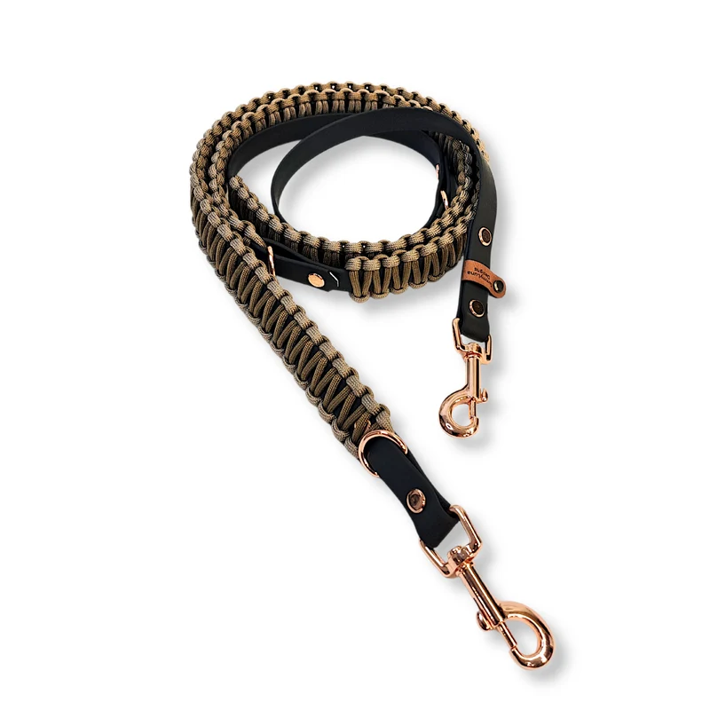 Leine mit Paracord | Gold-Braun Tan