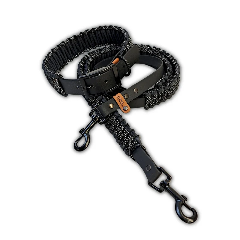 Halsband mit Paracord | Anthrazit Reflektierend