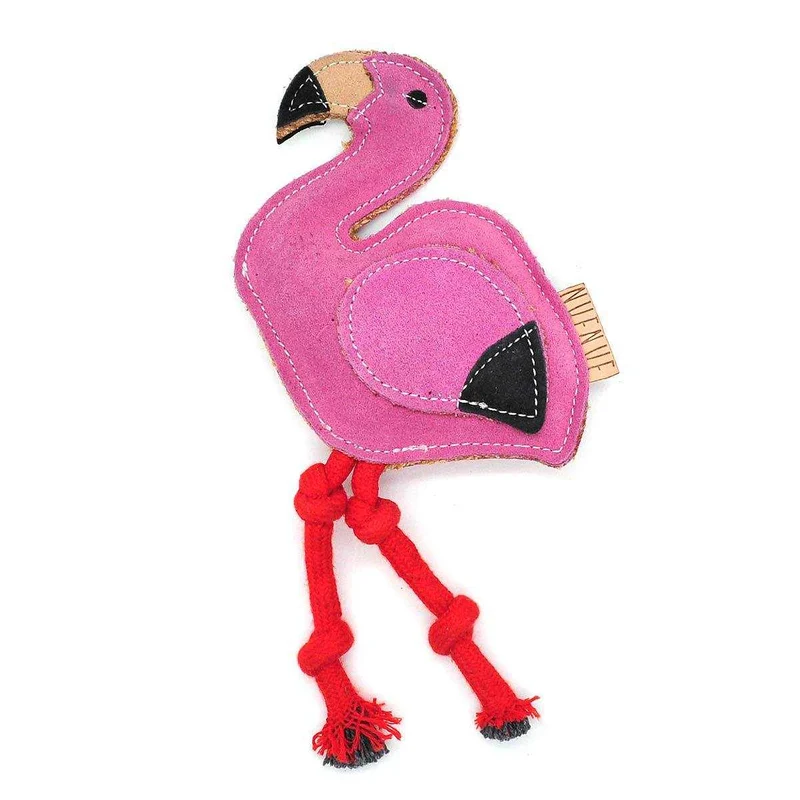 Hundespielzeug Wildleder Flamingo