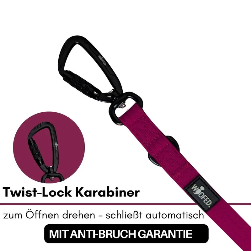 Nylon Pro Führleine Bordeaux