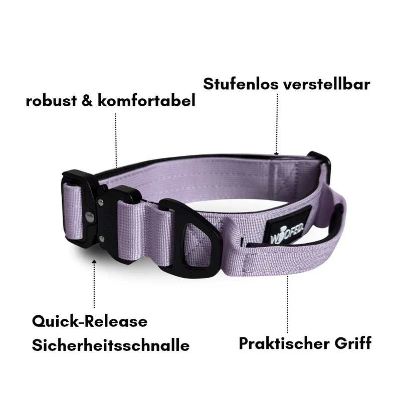 Nylon Tactical Halsband Lilac - ultraleicht