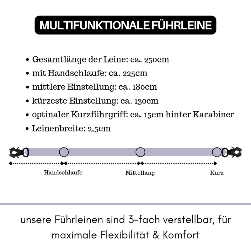 Nylon Tactical Führleine Lilac