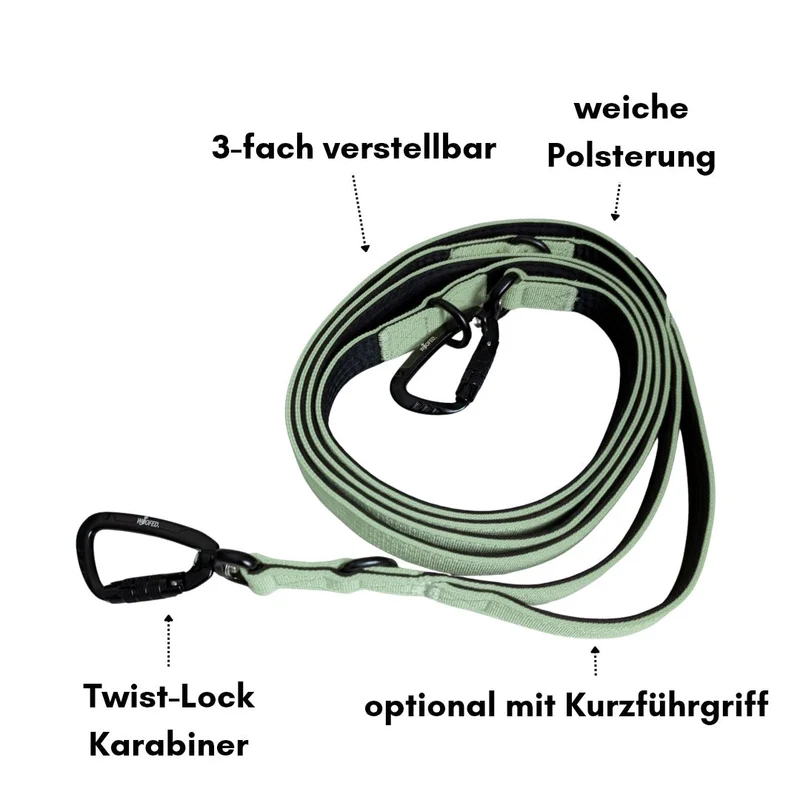Nylon Pro Führleine Sage Green