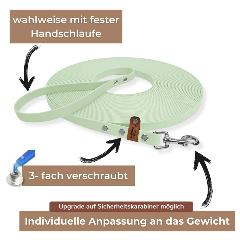 Standard Schleppleine | Minze | optional mit fester Handschlaufe