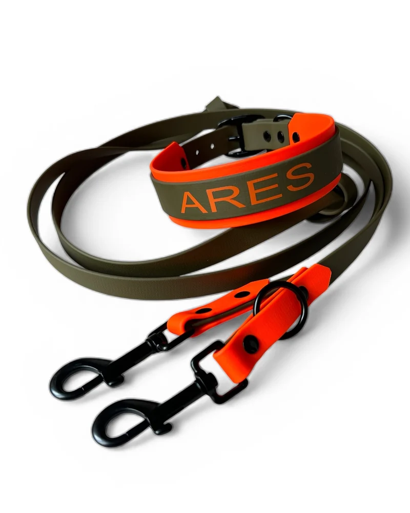 Personalisiertes Hundehalsband aus BioThane® zweifarbig