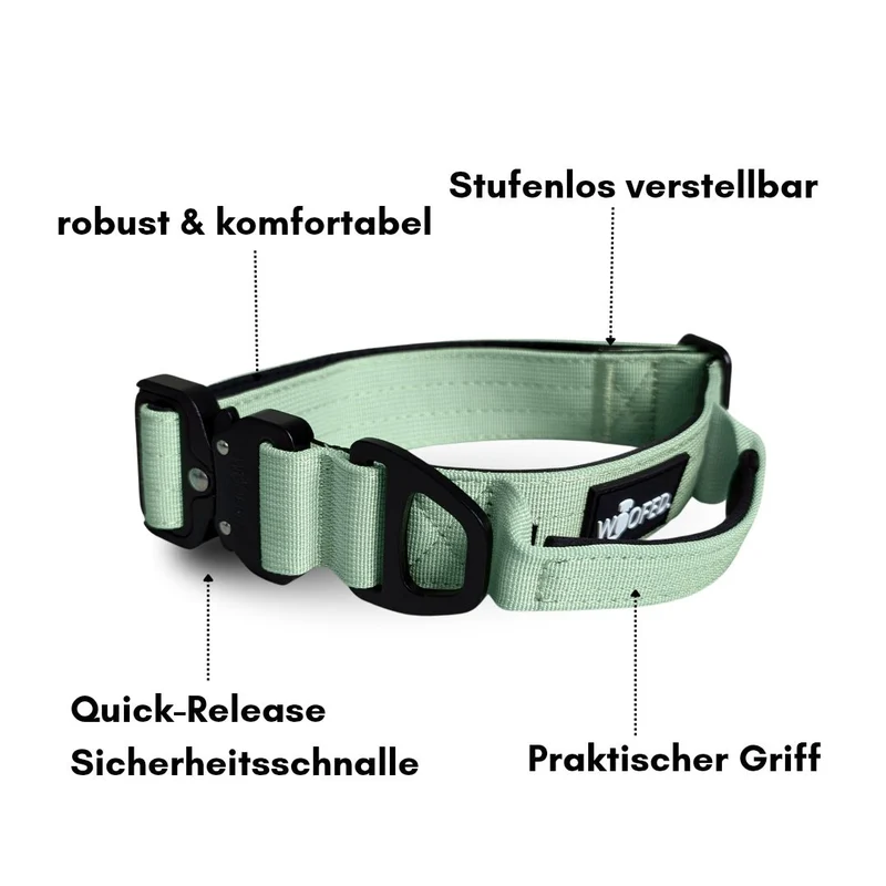 Nylon Tactical Halsband Sage Green - ultraleicht