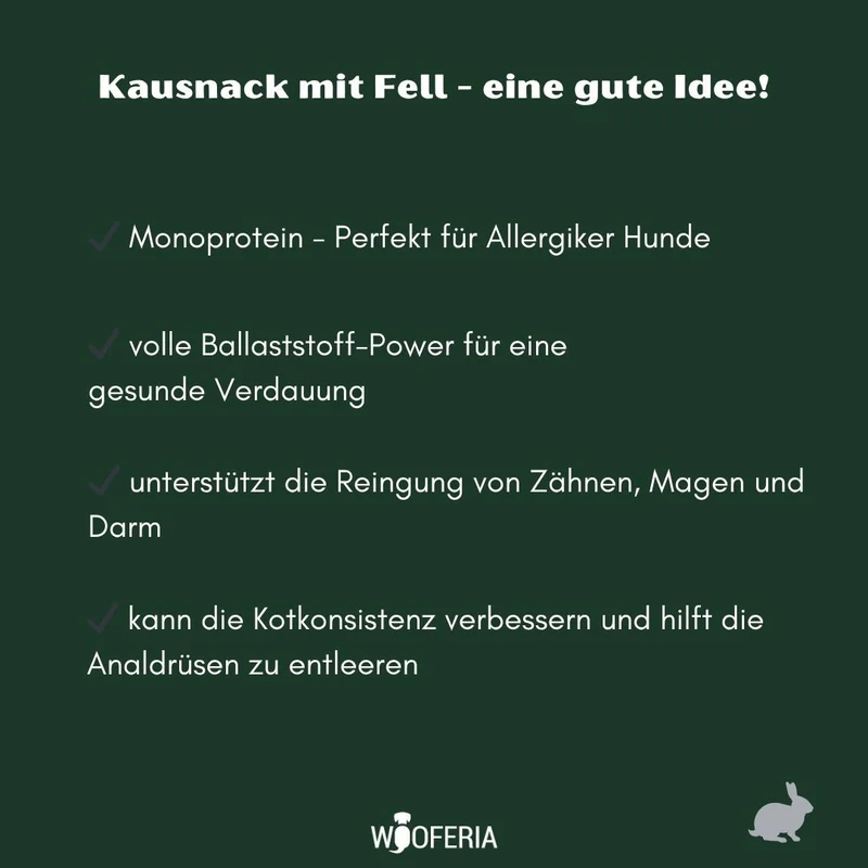 Kaninchenhaut Stangen mit Fell