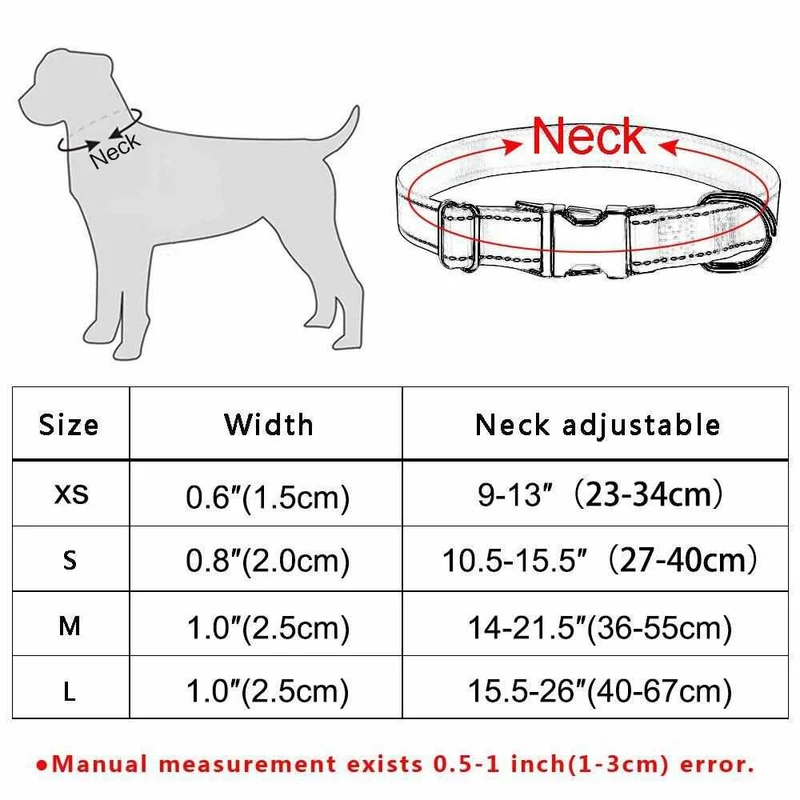 Stark reflektierendes Hundehalsband mit Namen graviert