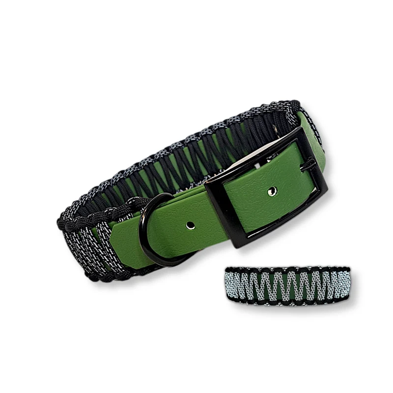 Halsband mit Paracord | Olive leuchtend