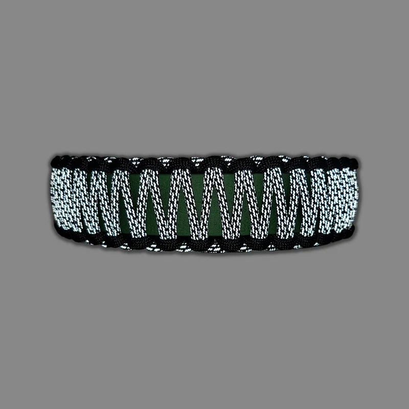 Halsband mit Paracord | Olive leuchtend