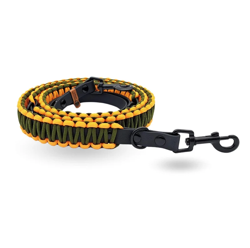 Leine mit Paracord | Apricot-Olive