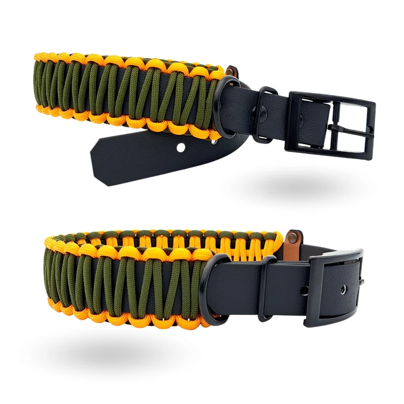 Halsband mit Paracord | Apricot-Olive