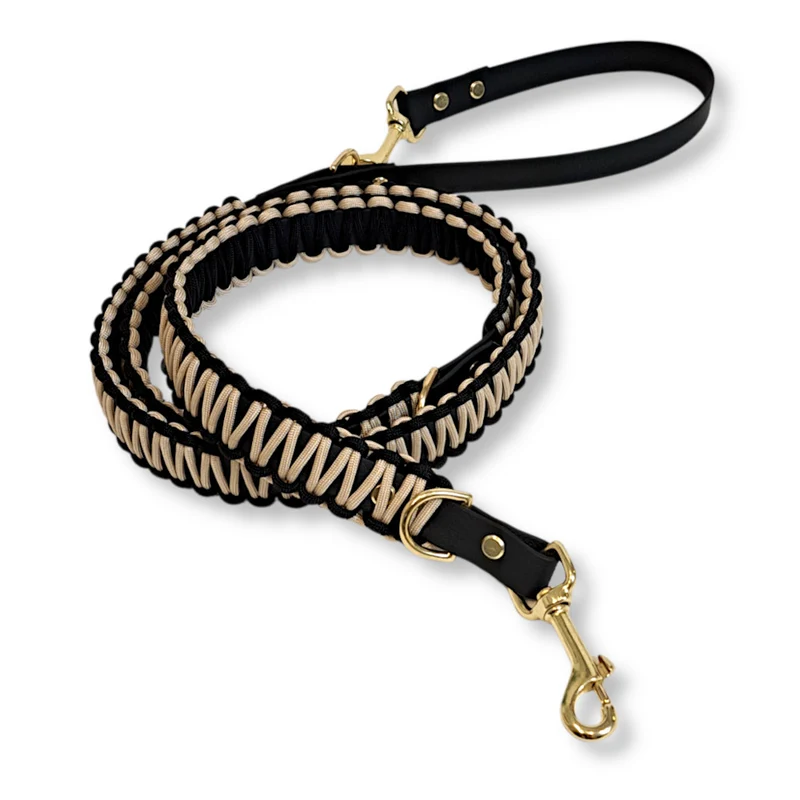 Leine mit Paracord | Creamy Black