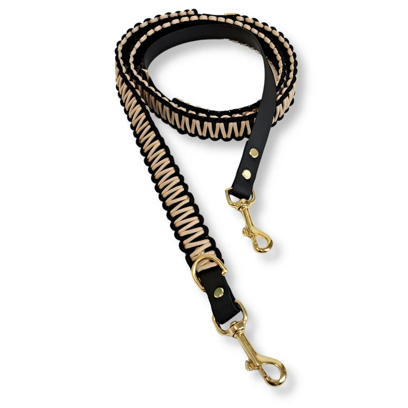 Leine mit Paracord | Creamy Black