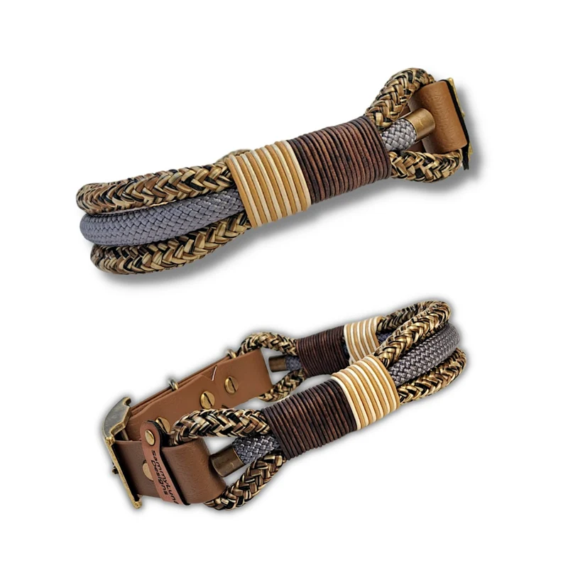 Tau-Halsband | mit Ledertakel | Moccasin