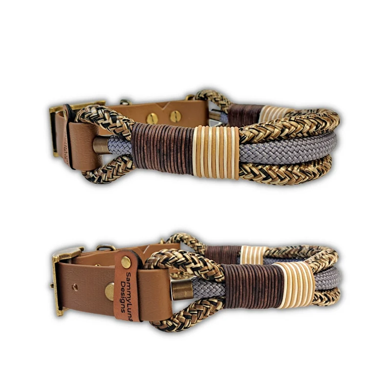 Tau-Halsband | mit Ledertakel | Moccasin