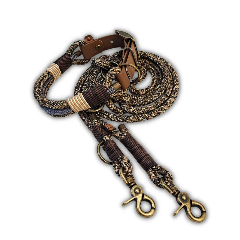 Tau-Halsband | mit Ledertakel | Moccasin