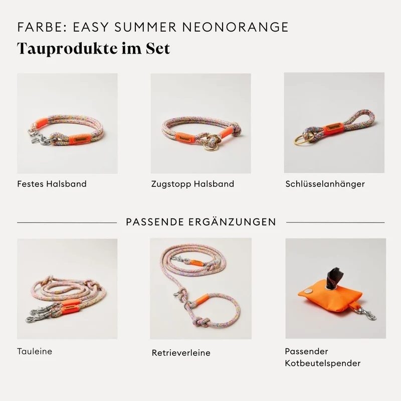 Tauleine Easy Summer NEONORANGE, 250 cm (Umhängeleine)