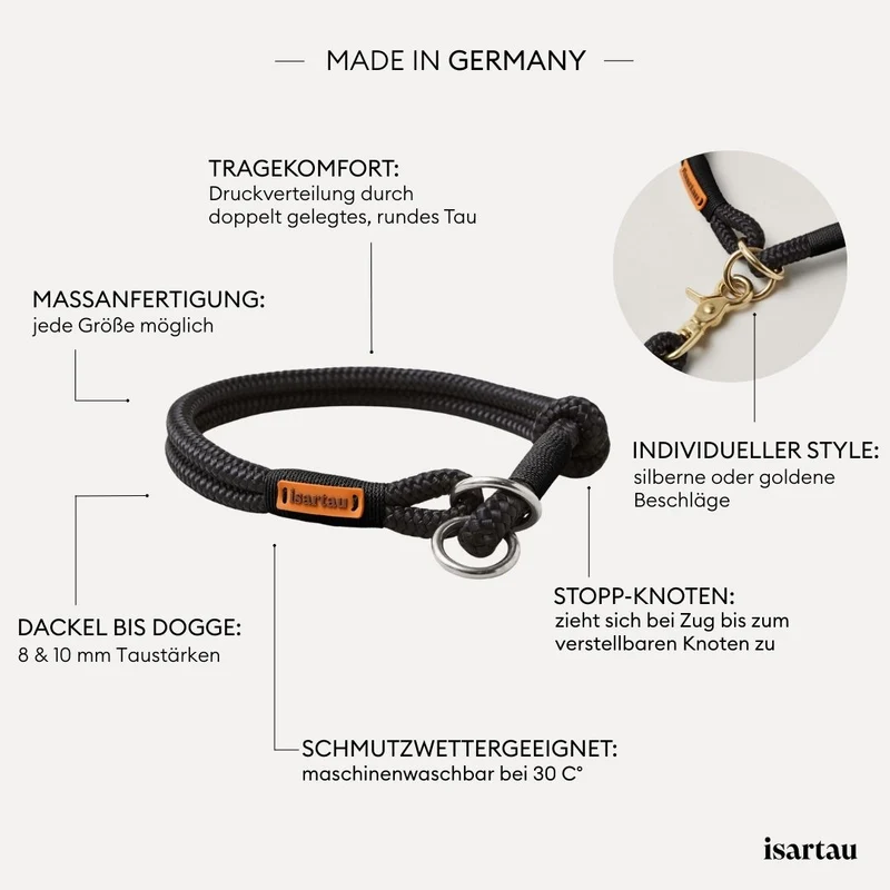 Zugstopp-Halsband Black Mamba SCHWARZ