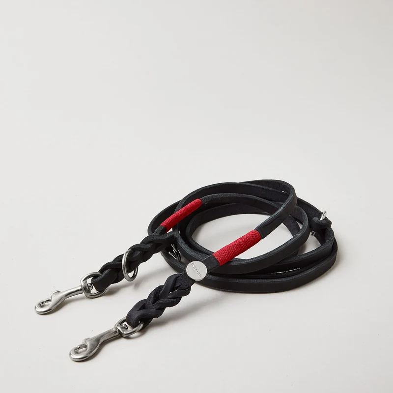 Lederleine SPORTY 250 cm, SCHWARZ (Umhängeleine)