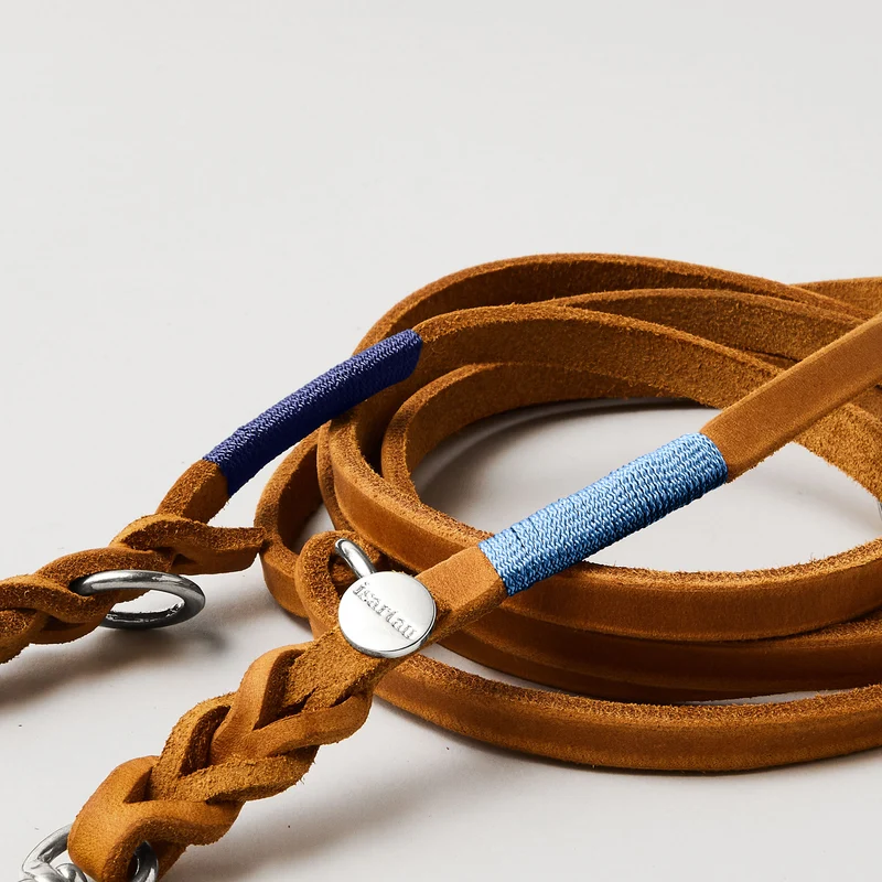 Lederleine SPORTY 250 cm, COGNAC (Umhängeleine)